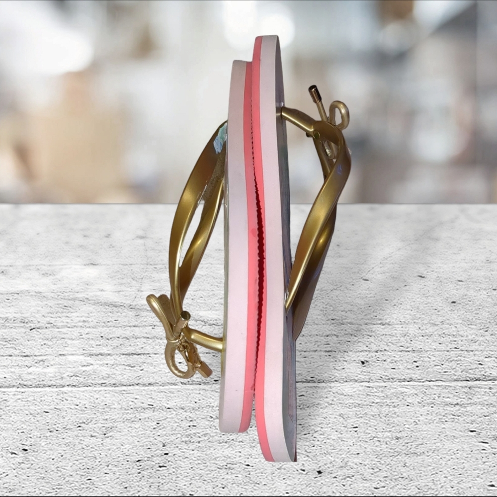 Kate spade Nassau flamingo flip flops/thong/sandals/shoes size 7-8 - Picture 7 of 12